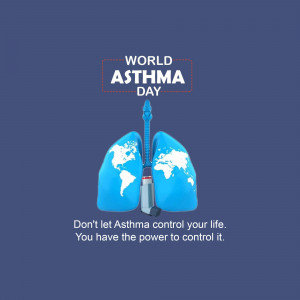 World Asthma Day graphic with lungs and inhaler