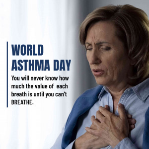 Woman experiencing asthma symptoms on World Asthma Day