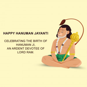 Illustration of Lord Hanuman celebrating Hanuman Jayanti