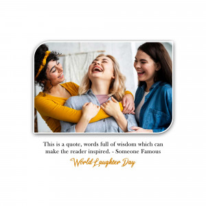 Three women laughing and embracing, with text celebrating World Laughter Day.