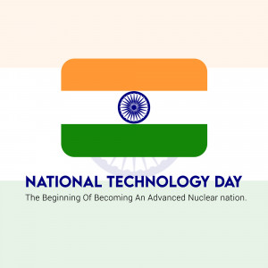 Image depicting the Indian flag with the Ashoka Chakra and text 'National Technology Day'