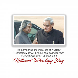Image of APJ Abdul Kalam and Atal Bihari Vajpayee commemorating National Technology Day