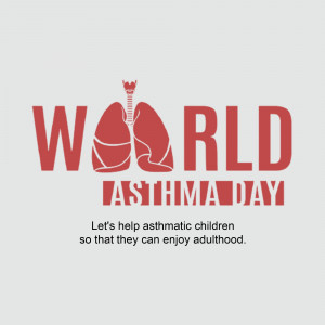 World Asthma Day graphic with lungs and text