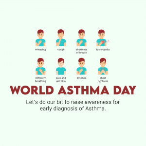 Infographic illustrating symptoms of asthma and promoting World Asthma Day