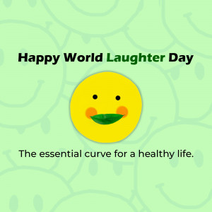 World Laughter Day greeting with a smiling face