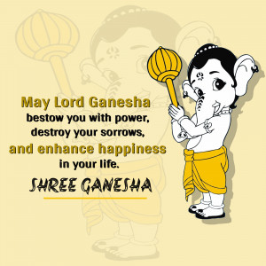 Illustration of Lord Ganesha with a blessing message