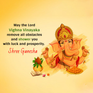 Image of Lord Ganesha with a blessing message