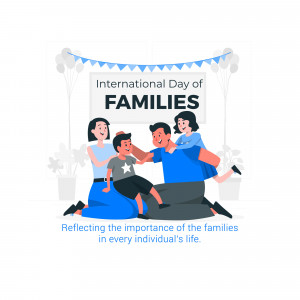 Illustration depicting a family celebrating International Day of Families.