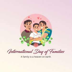 Illustration of a family with the text 'International Day of Families'