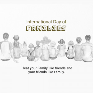 Illustration of a group of people representing family with text 'International Day of Families'