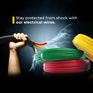 Hand pulling electrical wires with lightning in the background, showcasing shock protection.