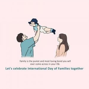 Illustration of a father lifting a baby with a mother watching, celebrating family.