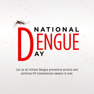 National Dengue Day poster with mosquito illustration