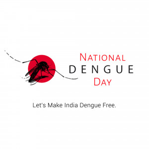 National Dengue Day graphic with a mosquito and text