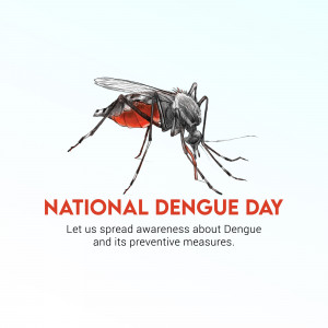 Illustration of a mosquito with text 'National Dengue Day'