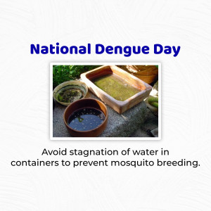 Image promoting National Dengue Day and mosquito breeding prevention