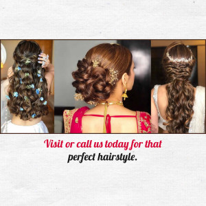 Collage of three different bridal hairstyles