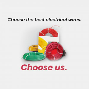 Colorful electrical wires stacked together with text promoting choosing the best wires.