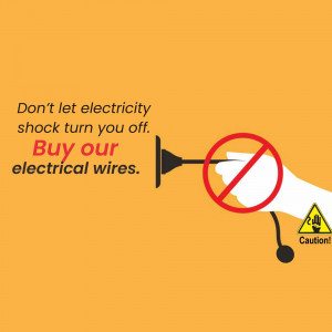 Image depicting a hand about to touch an electrical wire with a 'do not touch' symbol.