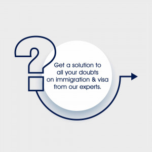 Question mark with text about immigration and visa assistance