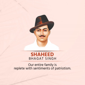 Portrait of Shaheed Bhagat Singh, an Indian revolutionary