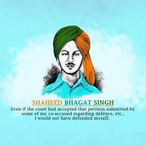 Portrait of Shaheed Bhagat Singh, an Indian revolutionary