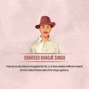 Illustration of Shaheed Bhagat Singh with a quote