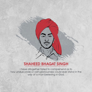Portrait of Shaheed Bhagat Singh, an Indian revolutionary