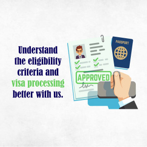 Image depicting visa approval with a passport and checklist.