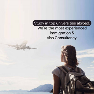 Woman looking at airplane, representing study abroad opportunities.