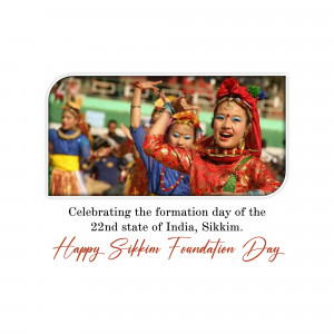 Children performing a traditional dance to celebrate Sikkim Foundation Day