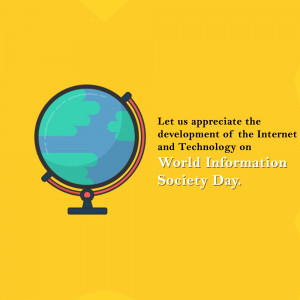 Illustration of a globe with text celebrating World Information Day