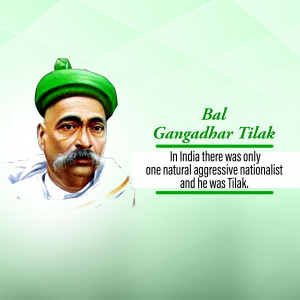 Portrait of Bal Gangadhar Tilak, an Indian nationalist