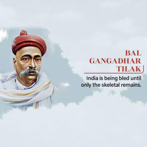 Portrait of Bal Gangadhar Tilak, an Indian nationalist, teacher, and social reformer.