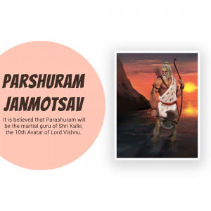 Illustration of Lord Parshuram with bow and arrow