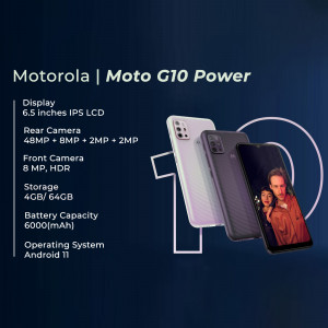 Motorola Moto G10 Power smartphone with specifications