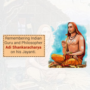 Portrait of Adi Shankaracharya, a revered Indian Guru and Philosopher
