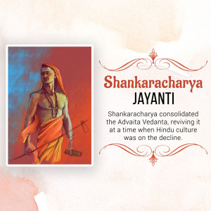 Illustration of Shankaracharya for Jayanti celebration