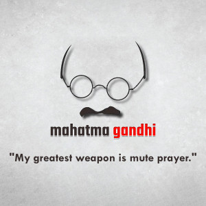 Silhouette of Mahatma Gandhi with a quote