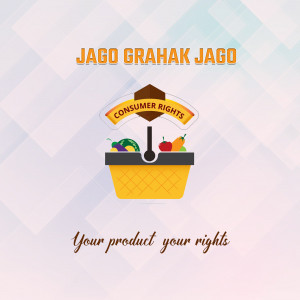 Illustration of a shopping basket filled with fruits and vegetables with a 'Consumer Rights' tag.