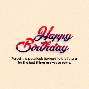 Happy Birthday greeting card with a motivational quote