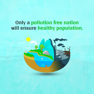 Illustration depicting a healthy and polluted side of Earth, emphasizing the importance of a pollution-free environment for a healthy population.