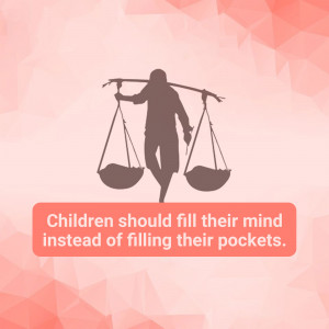 Silhouette of a person balancing scales with a message about education.