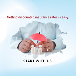 Hand holding small figures under a red umbrella, representing affordable insurance.