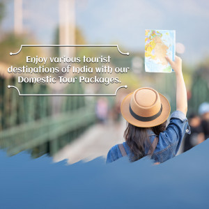 Woman holding a map, promoting domestic tourism in India