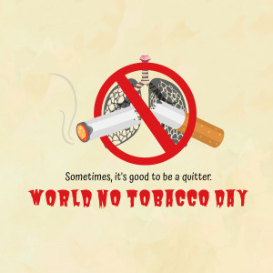 No smoking symbol with a cigarette crossed out, promoting World No Tobacco Day.