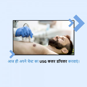 Doctor performing an ultrasound scan on a male patient's chest