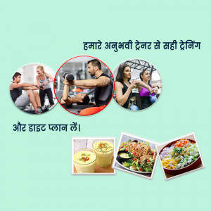 Collage of people exercising and healthy food options