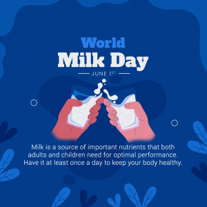 Illustration for World Milk Day with hands holding milk cartons