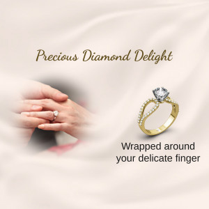 Close-up of a diamond engagement ring on a hand